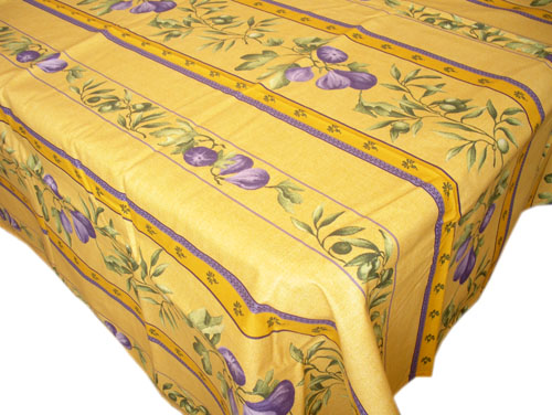 French coated tablecloth, linear (fig . yellow)